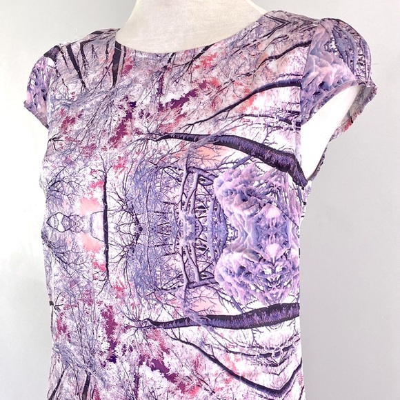 Cute DOTTI retro vintage style silky stretch Shift Dress with cap sleeves SIZE 8 - Picture 2 of 7